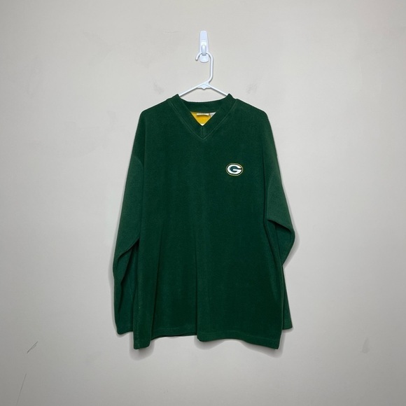 Vintage Y2K Green Bay Packer Fleece Pullover Sweatshirt - Picture 1 of 4